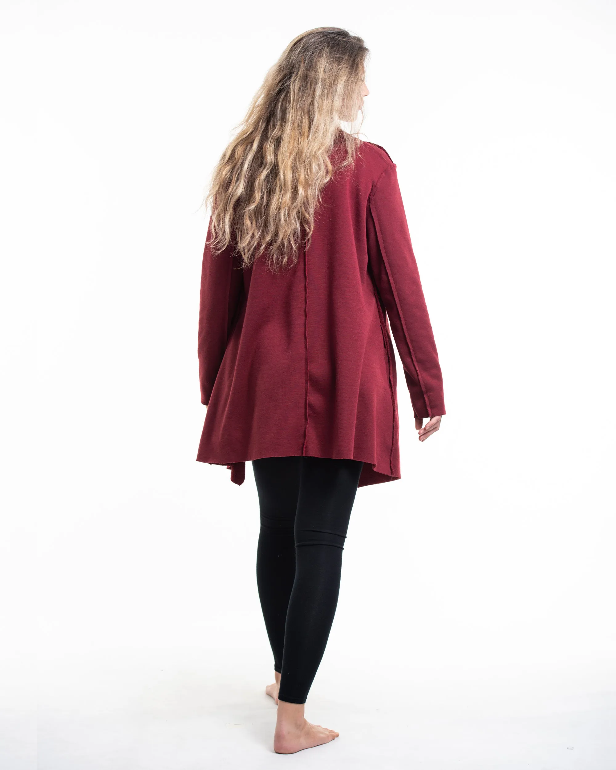 Fleece Cardigan in Red