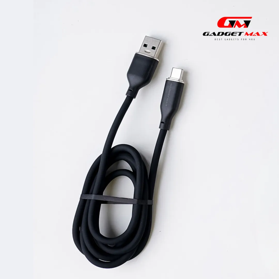 GADGET MAX GX24 66W USB TO TYPE C 6A MAX COZY SILCONE CABLE (6A )(1M) - BLACK