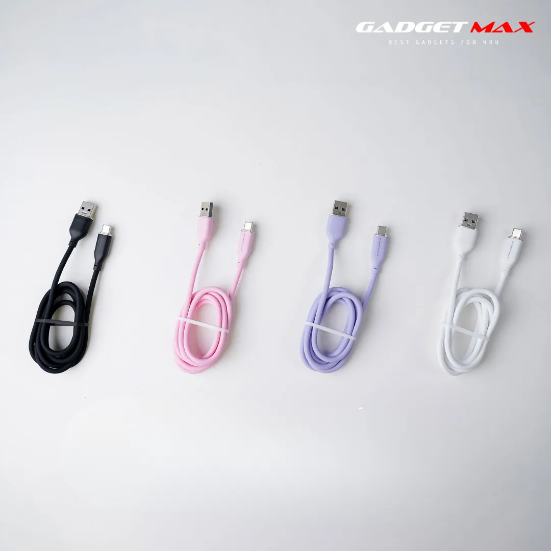 GADGET MAX GX24 66W USB TO TYPE C 6A MAX COZY SILCONE CABLE (6A )(1M) - PINK