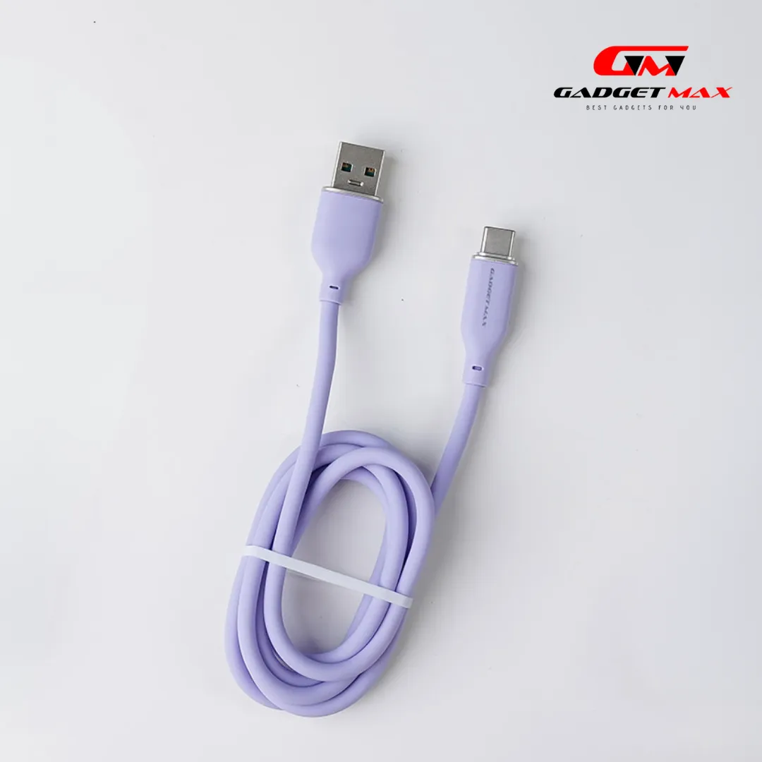 GADGET MAX GX24 66W USB TO TYPE C 6A MAX COZY SILCONE CABLE (6A )(1M) - PURPLE