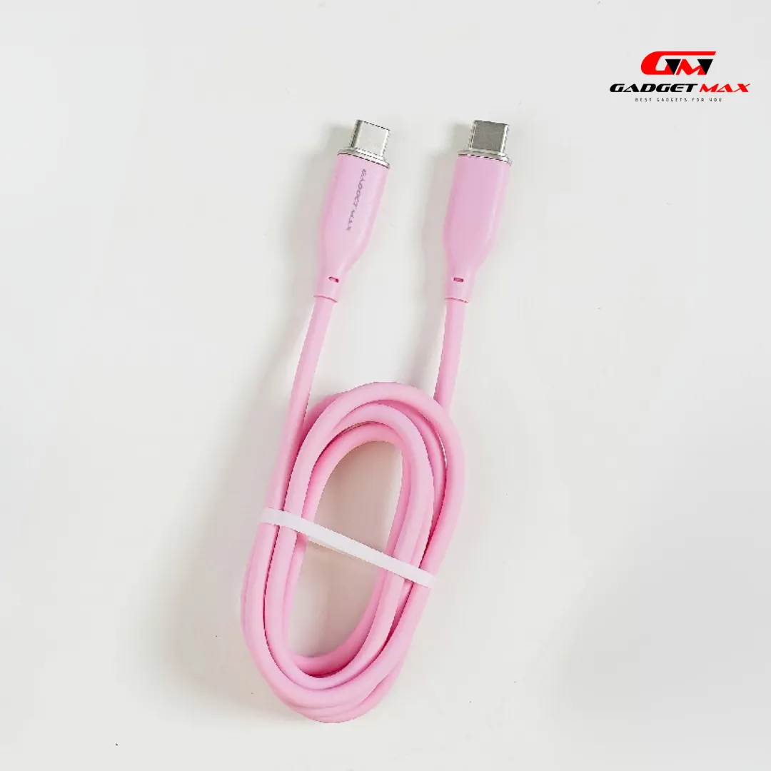 GADGET MAX GX25 60W TYPE C TO TYPE C 3A MAX COZY SILCONE CABLE (1M)(60W) - PINK