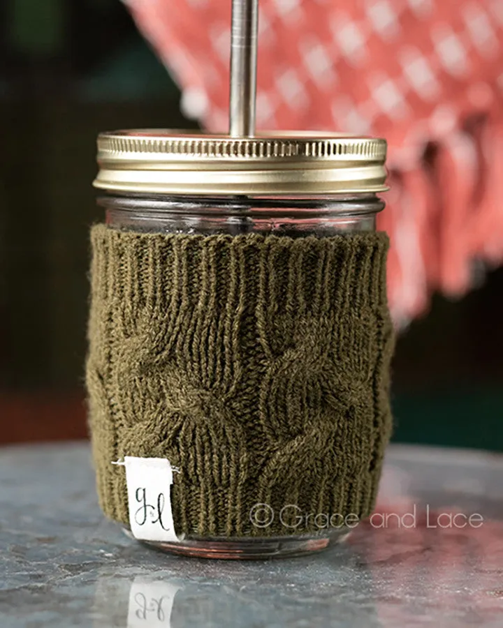 Grace and Lace Cabled Cup Cozy