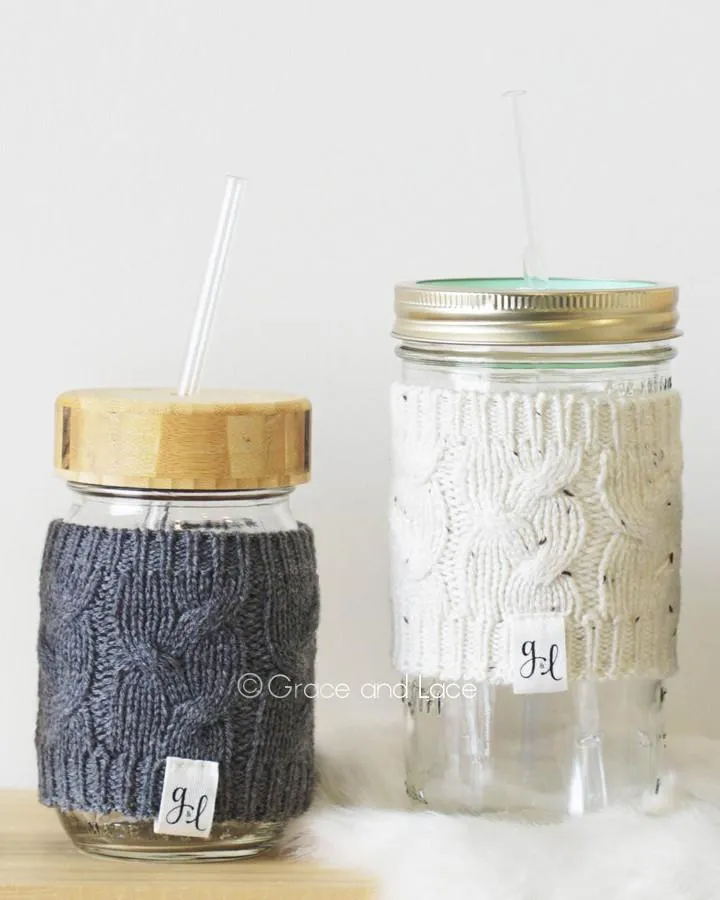 Grace and Lace Cabled Cup Cozy