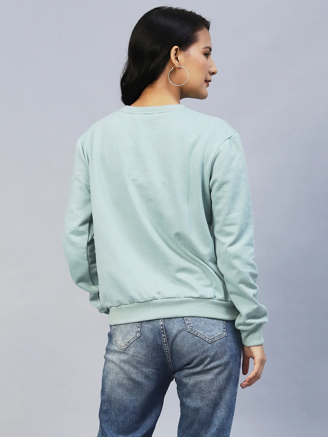 Green Pleated Fleece Sweatshirt