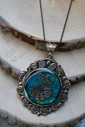 Green Whirling Dervish Necklace for Women