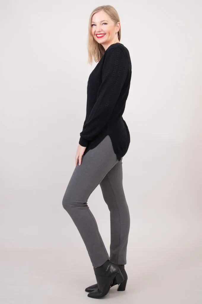 Greta Sweater, Black, Cotton