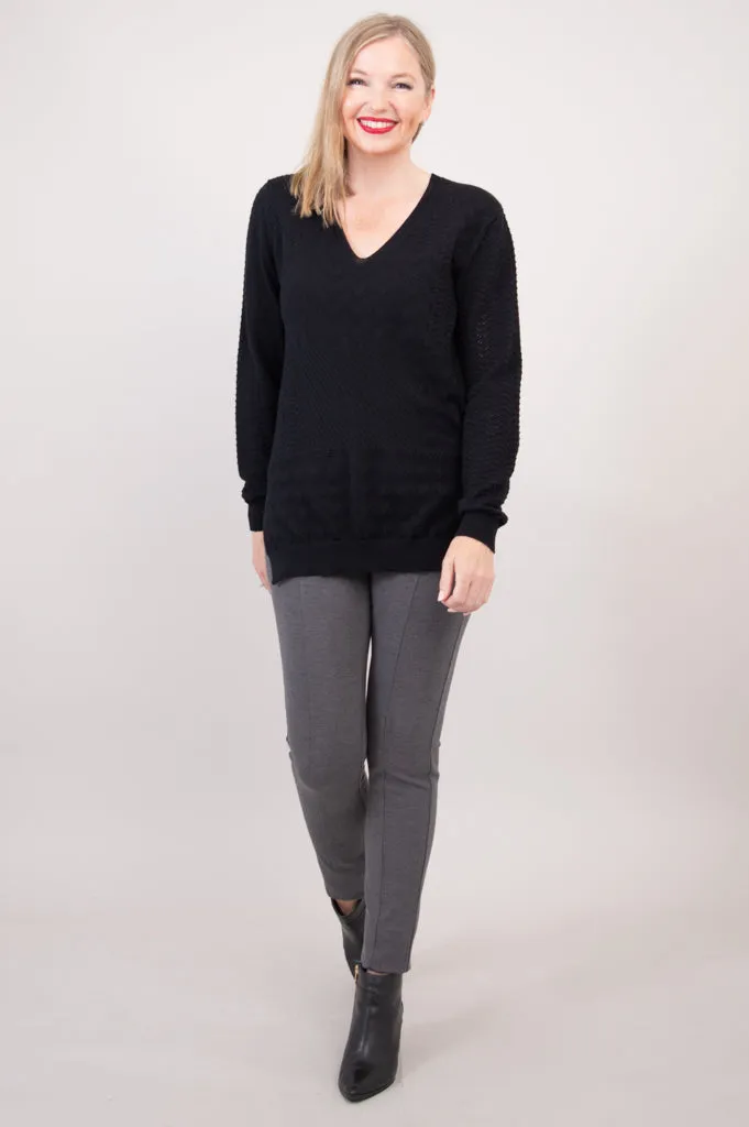 Greta Sweater, Black, Cotton