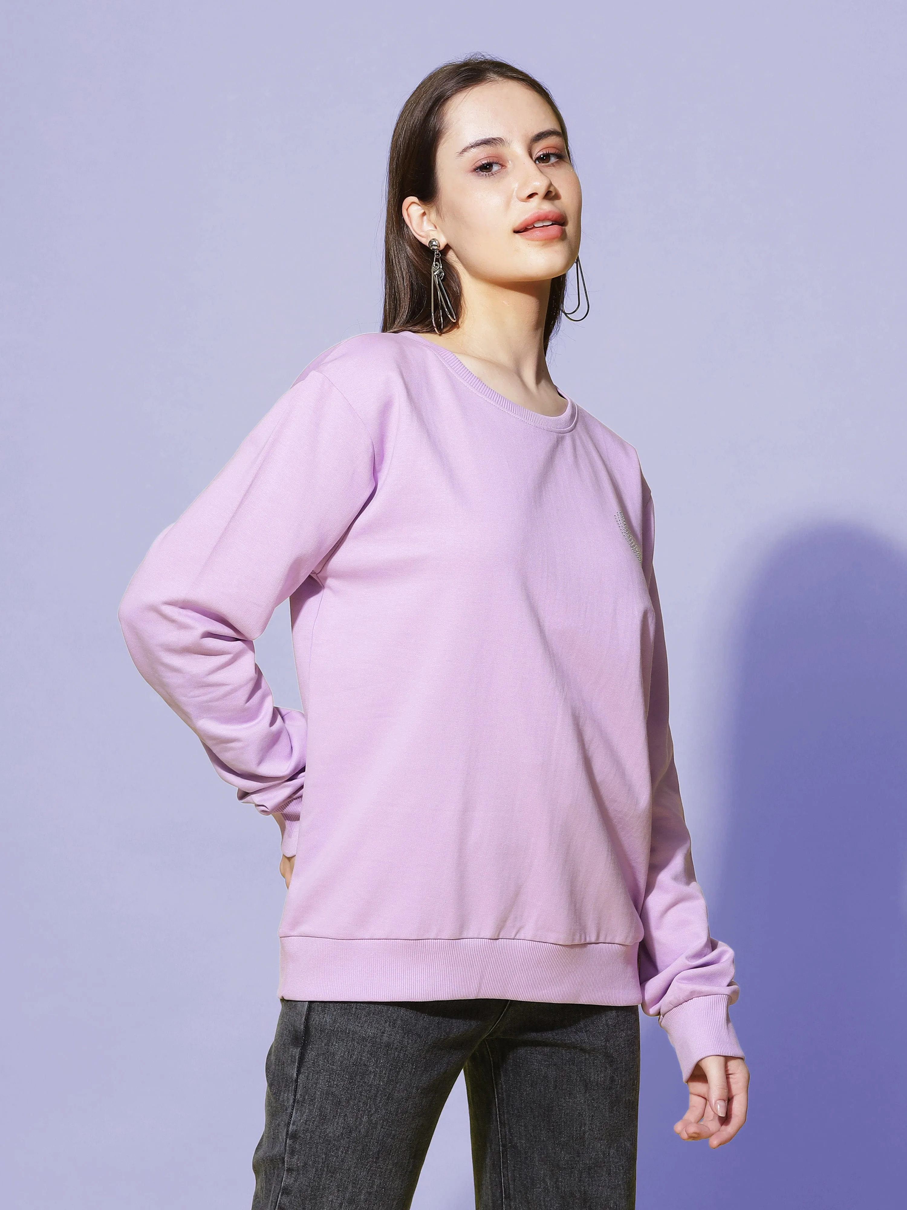 Hosiery Cotton Sweatshirt Lavendar