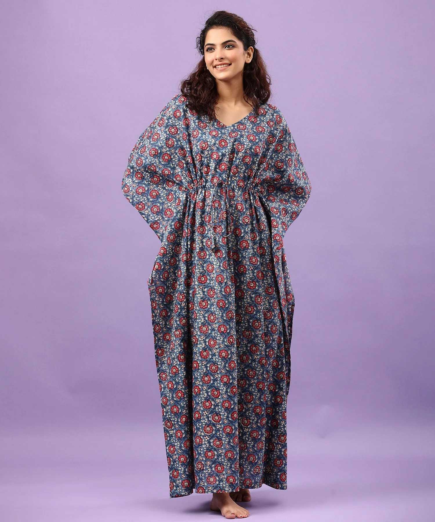 Indigo Cotton Kaftan