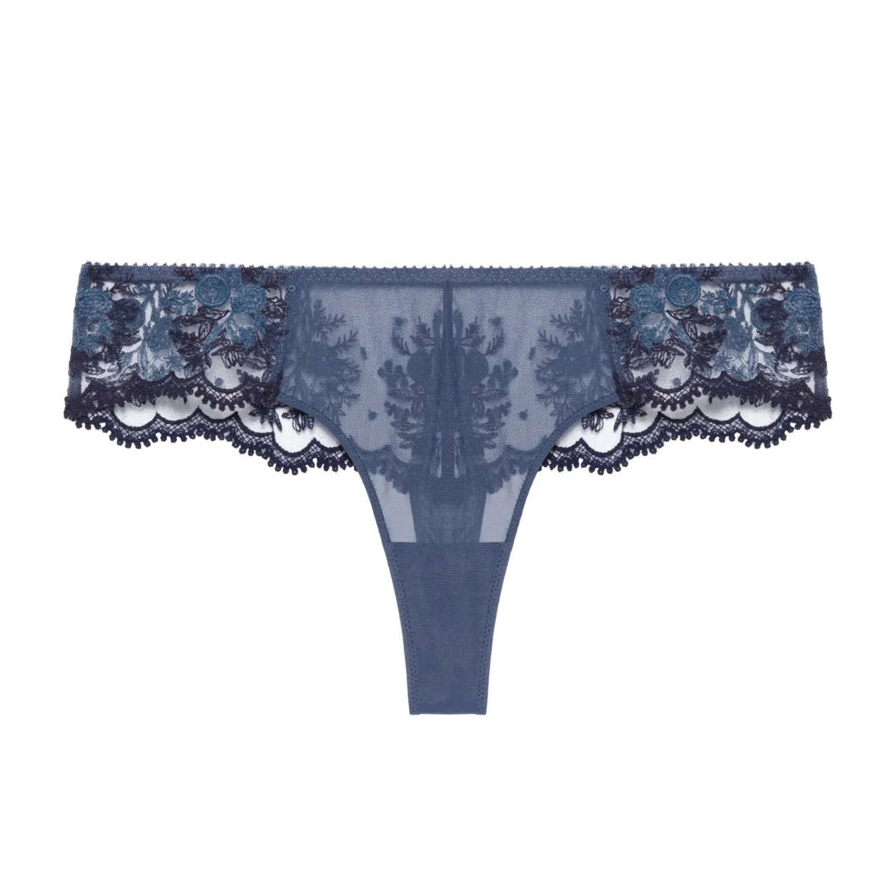 Intrigue Tanga in Bleu Cendre