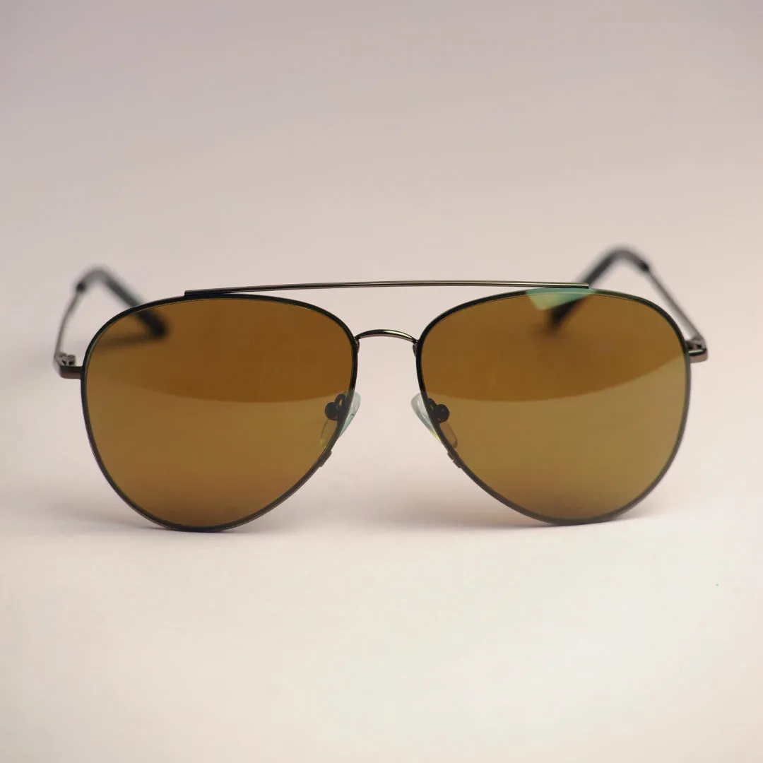 Mach10 Brown Aviator Sunglasses for Men