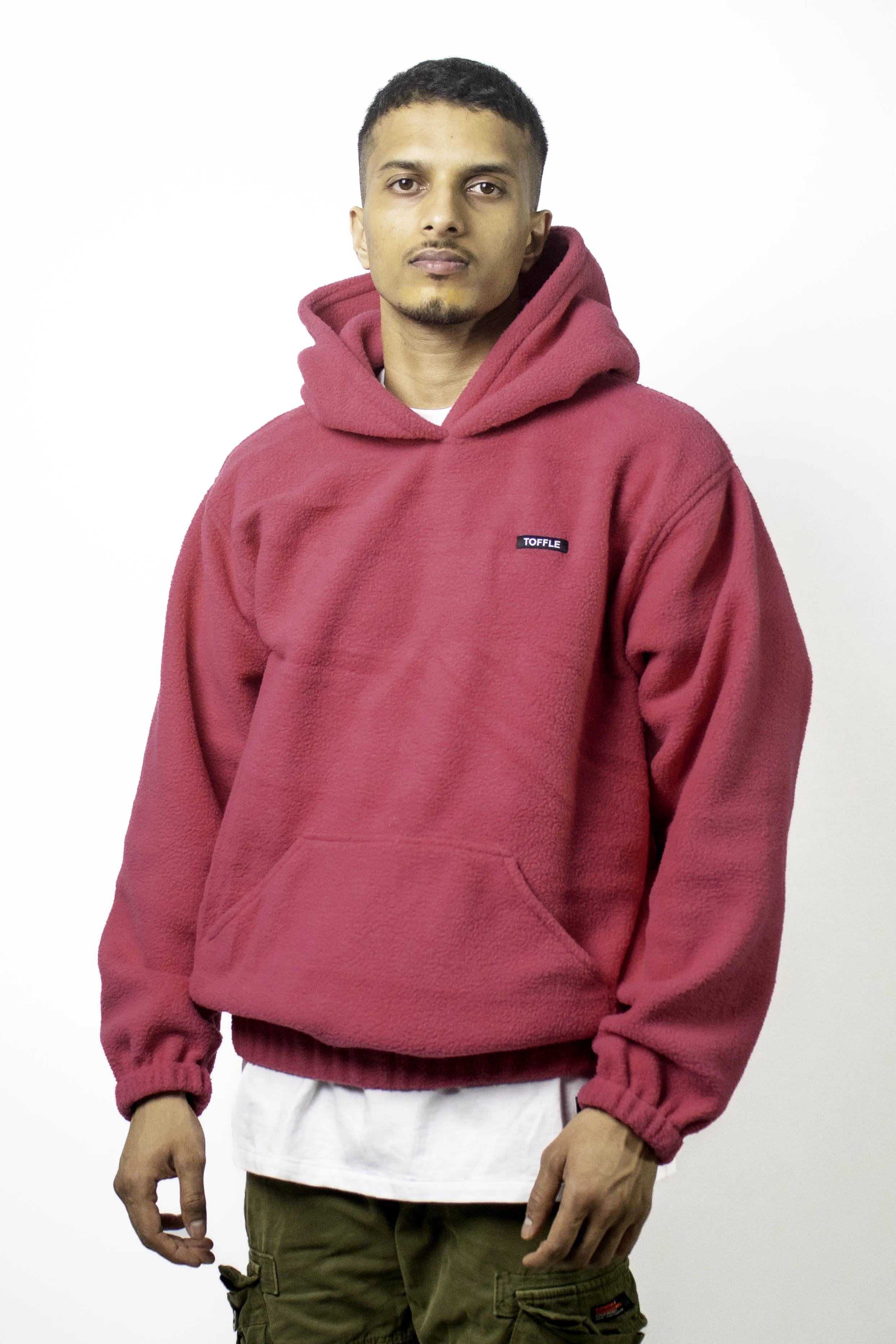 Maroon Cozy Polar Fleece Hoodie