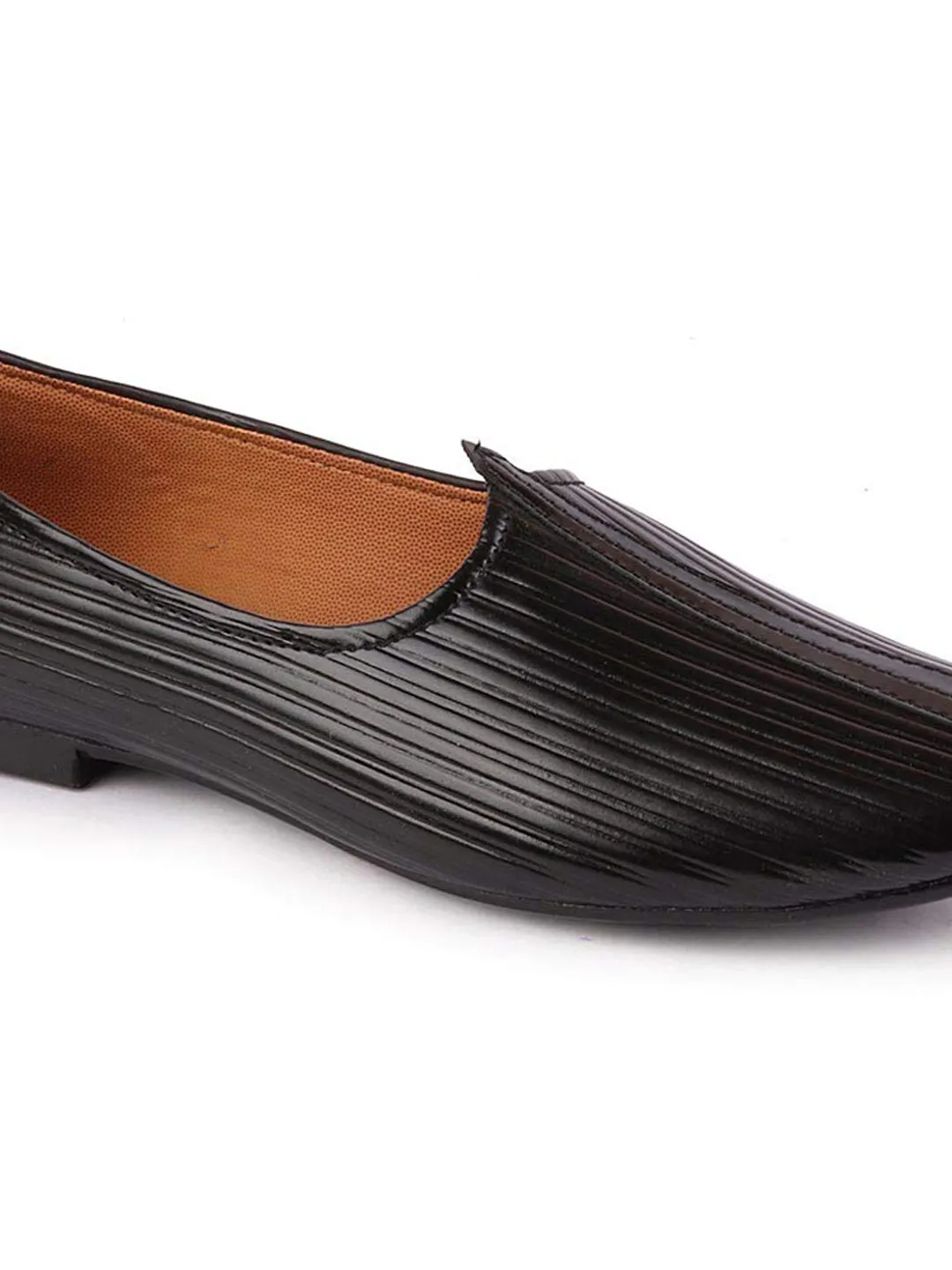 Men Black Ethnic Slip-On Juttis