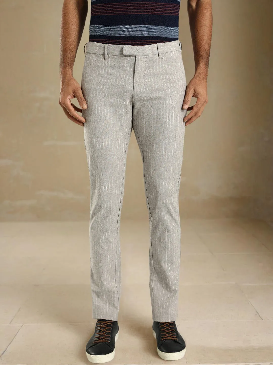 Men Brooklyn Fit Polyester Blend Trouser