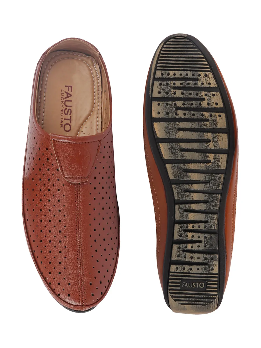 Men Tan Ethnic Slip-On Juttis