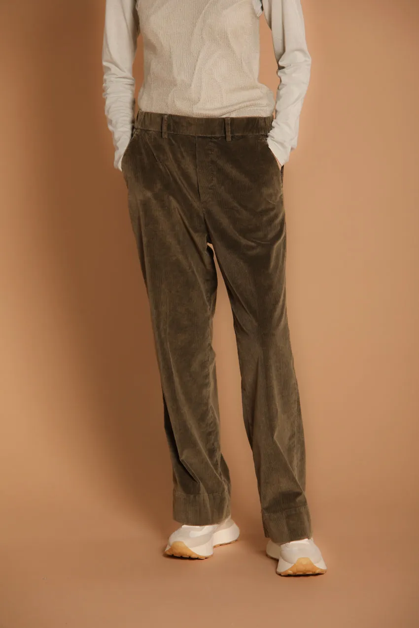 New York Cozy Straight pantalone chino donna in velluto a coste straight fit