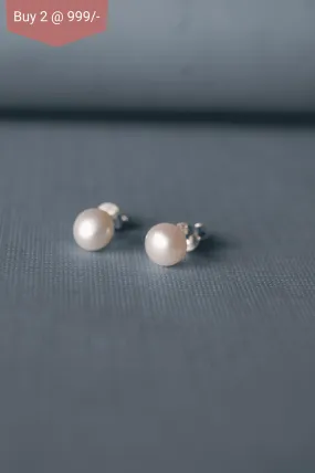 Perfectly Elegant Pearl Sterling Silver Earrings