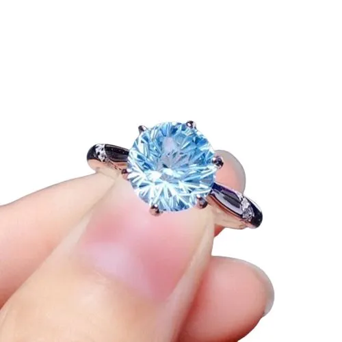 Simple Elegant Blue Topaz Ring