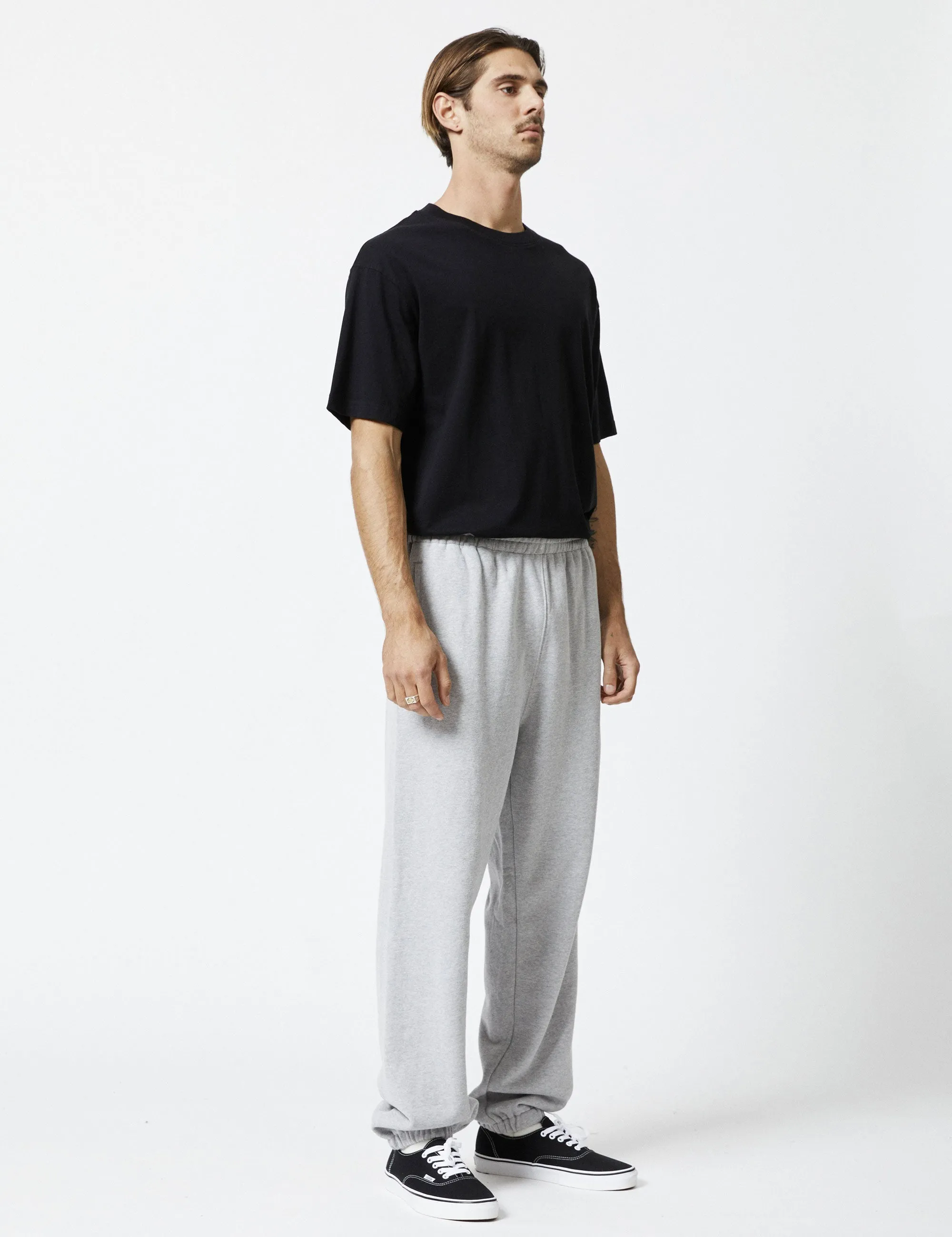 Simple Fleece Trackpant - Grey Marle