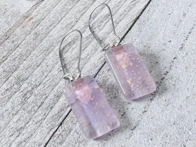 Simply Elegant Violet Glass Earrings