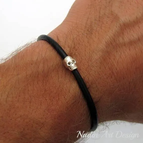 Skull Bracelet - Leather bracelet for Men