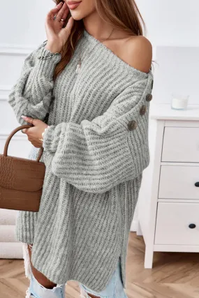 Soft & Cozy Buttoned Boatneck Sweater