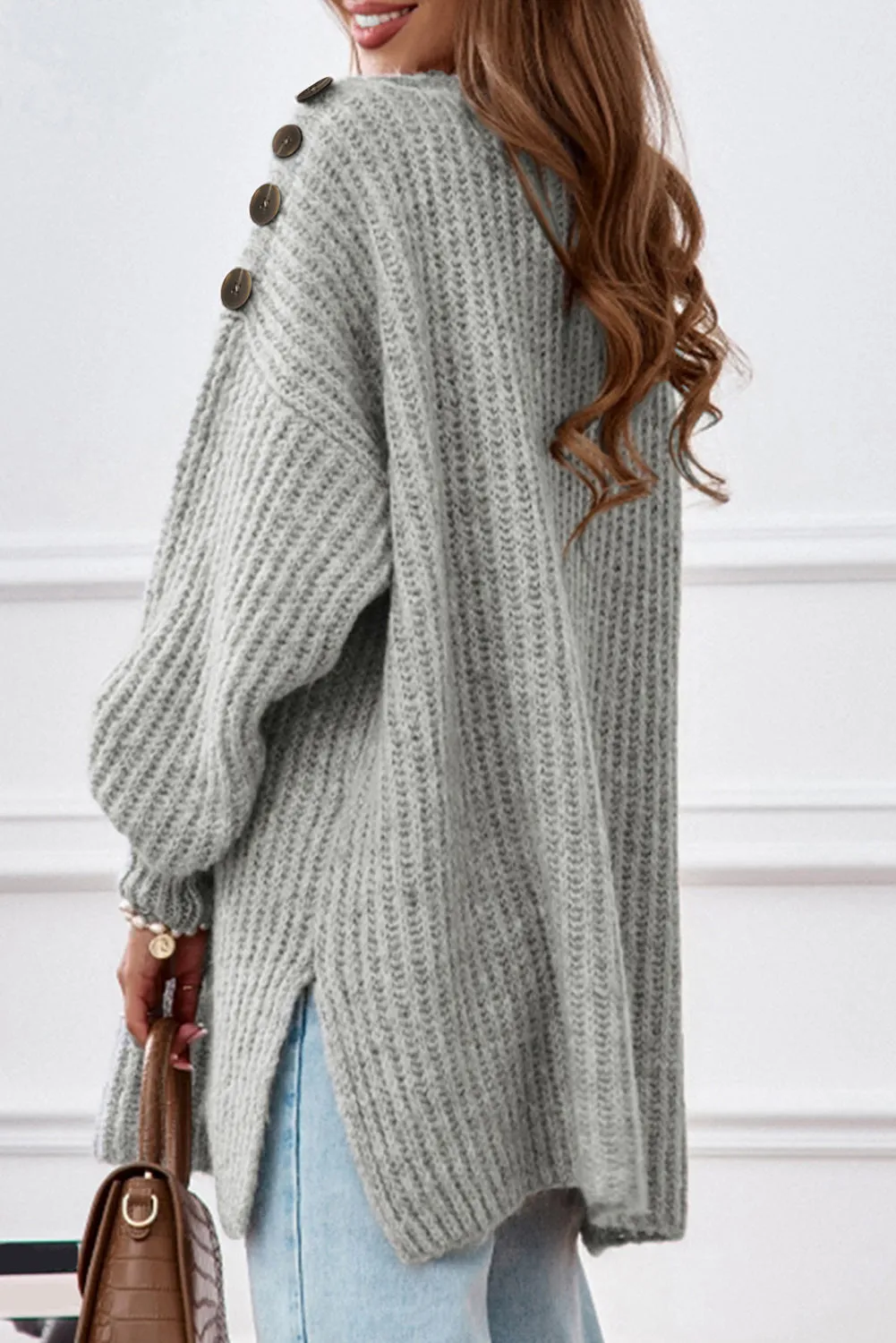 Soft & Cozy Buttoned Boatneck Sweater