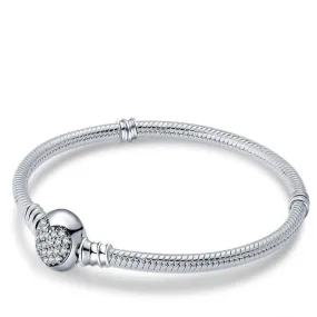 Sterling Silver Round Women Bracelet