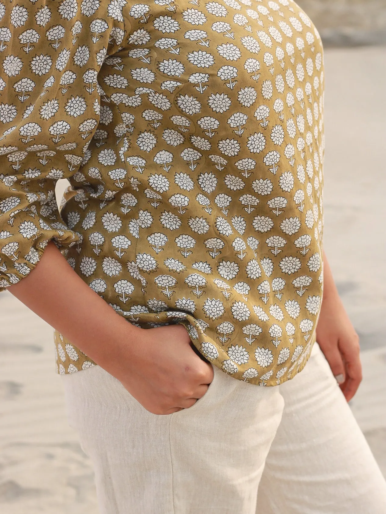 The Chrysanthemum Block Print Top