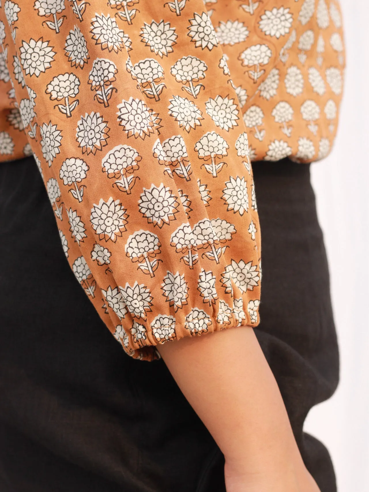 The Chrysanthemum Block Print Top