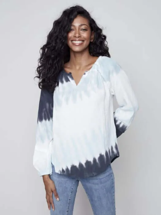 Tie-Dye Cotton Blouse