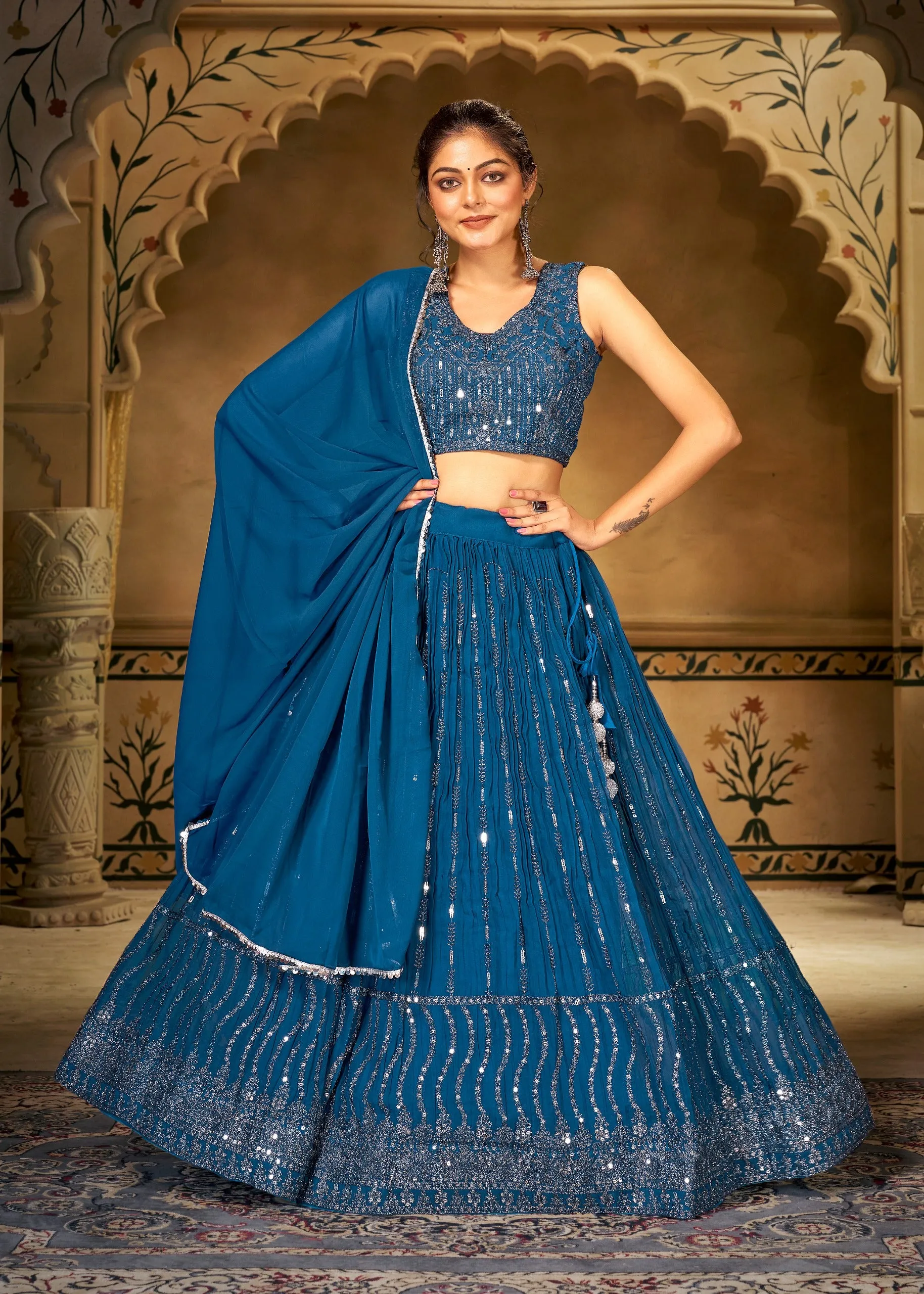 Women Designer Lehenga Blouse Dupatta